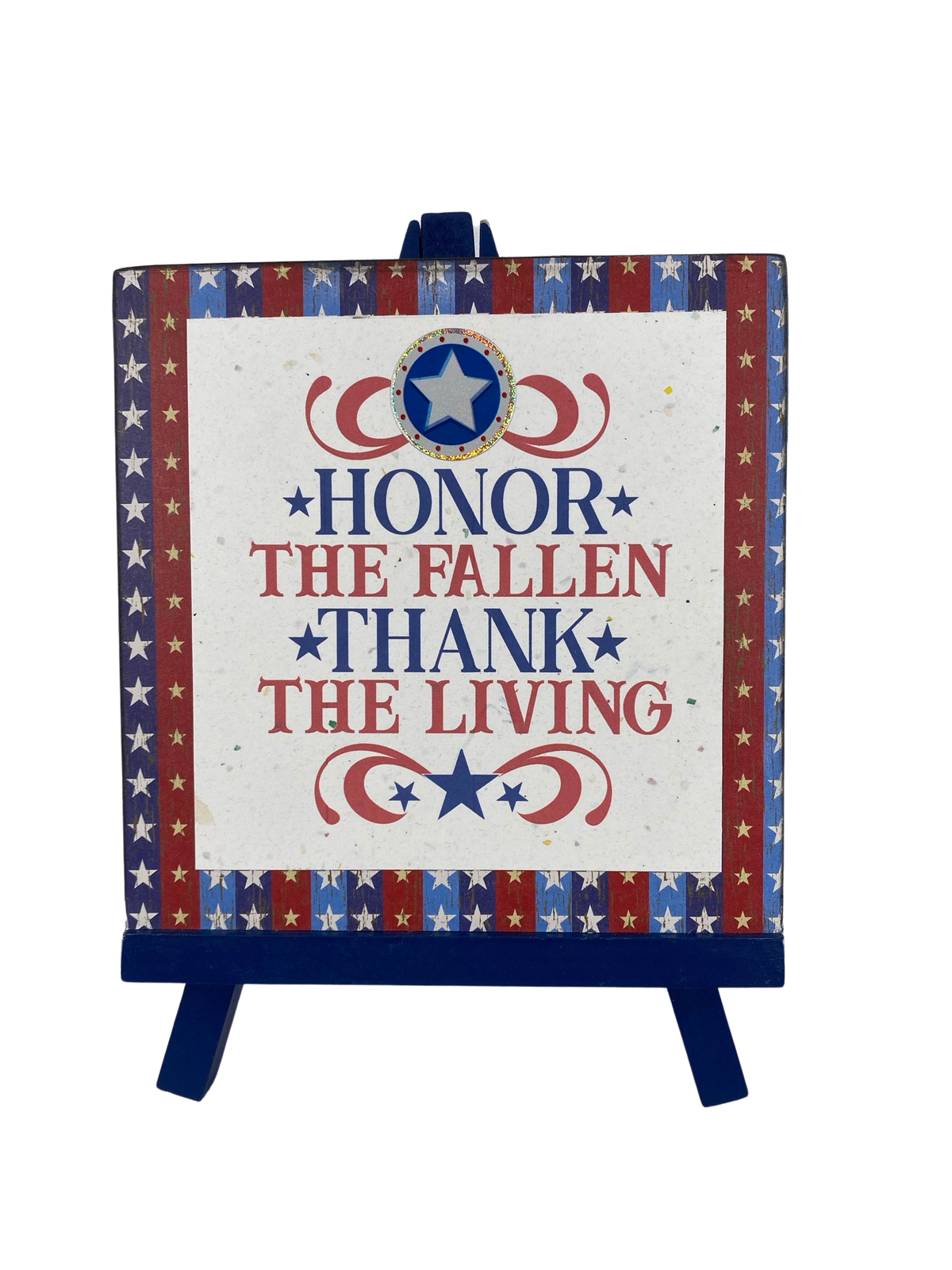AGD Patriotic Decor - Memorial Veteran Day Sign Easel Display