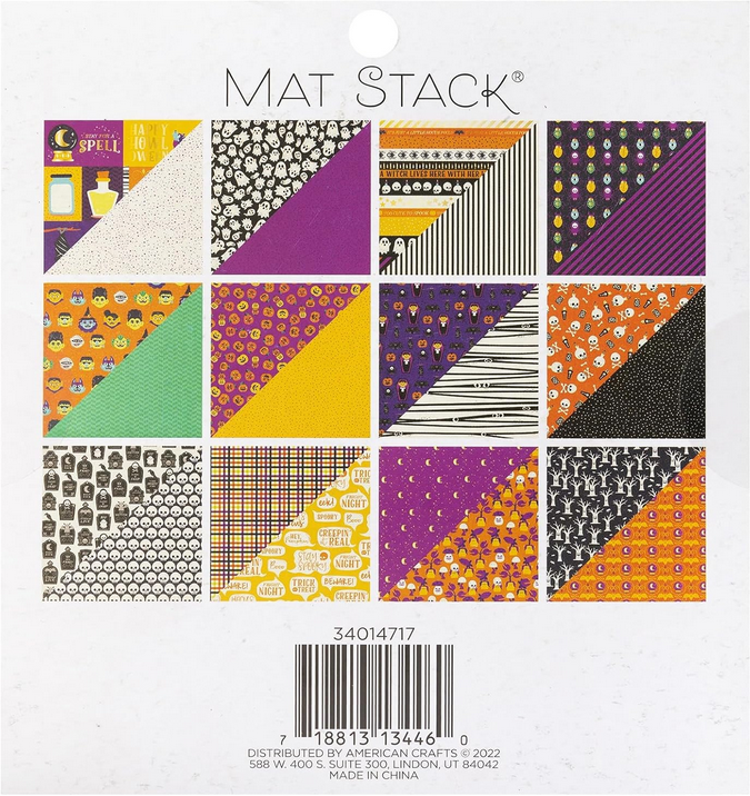 DCWV Halloween Craft Supply - Boo Crew Mat Stack Scrapbook 6x6 Paper Pad