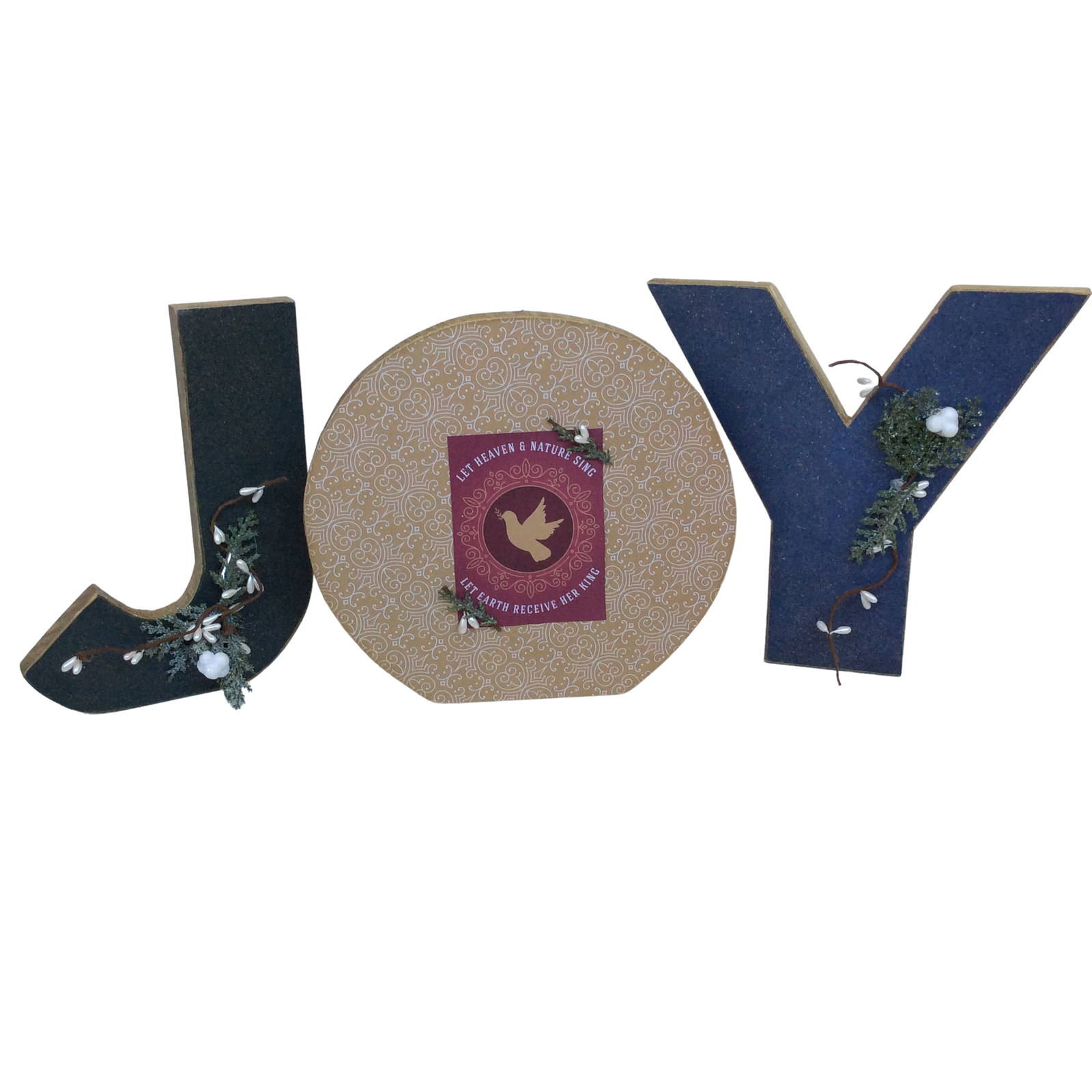 AGD Christmas Decor - Traditional Dove Chunky Joy Letters Tabletop Sign
