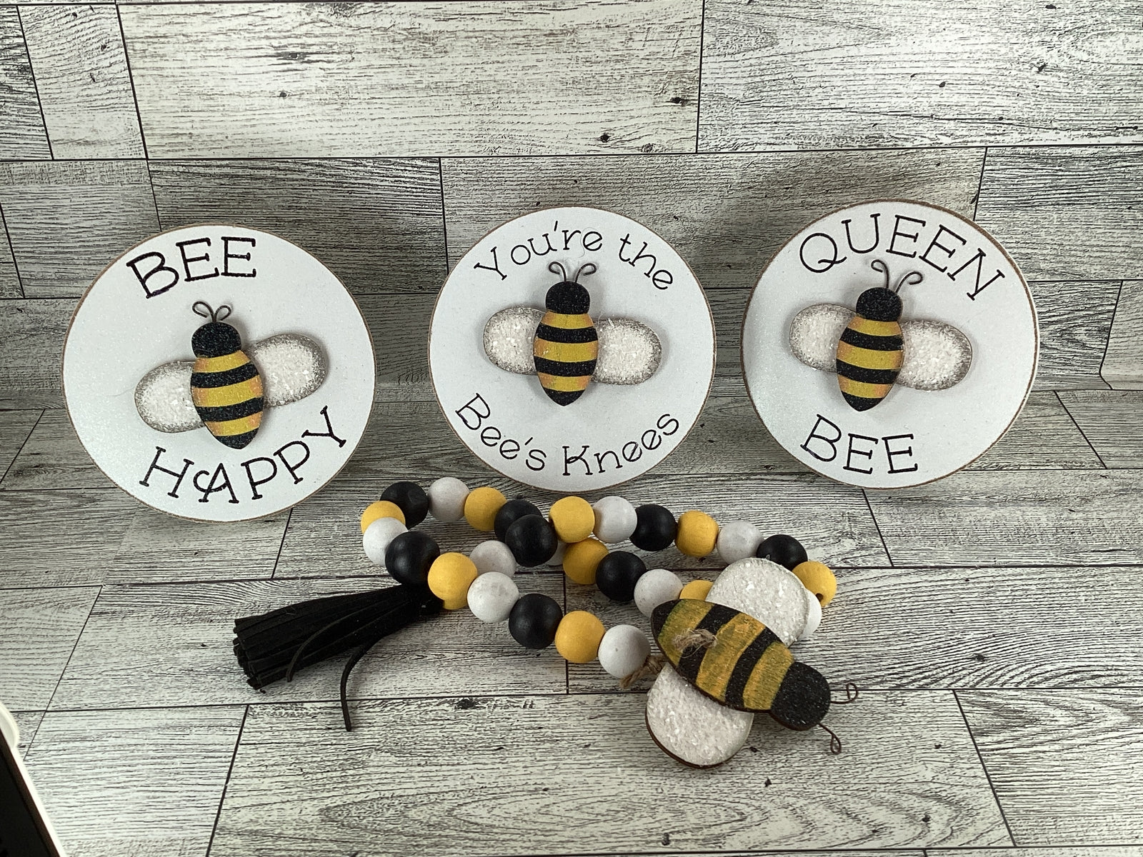 AGD Spring Decor - Summer Bee Theme Tier Tray Decor 4pc Set