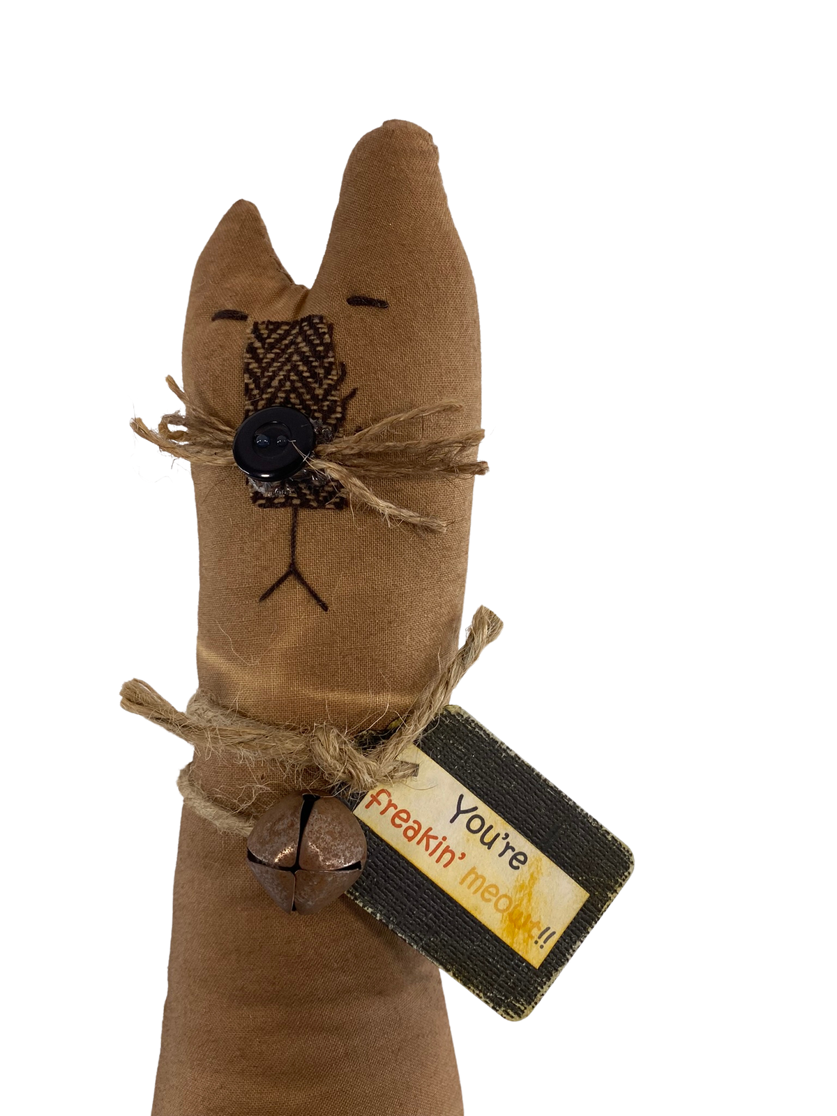 AGD Halloween Decor - Prim Freaking Meow Fabric Barn Cat Doll