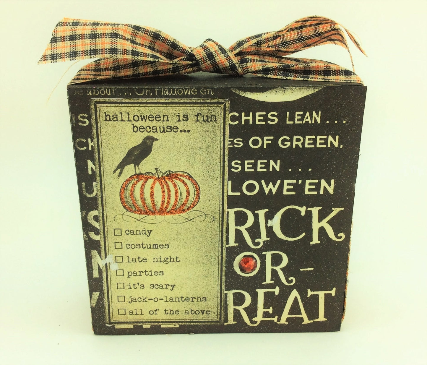AG Designs Halloween Decor -  Box Sitter Prim Crow Design #515/18