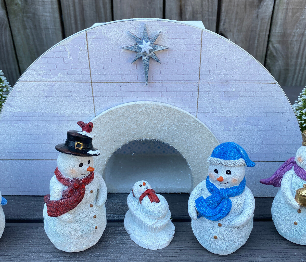 AGD Christmas Decor - Goodwill to Snowman Nativity Lighted Igloo Stable Set