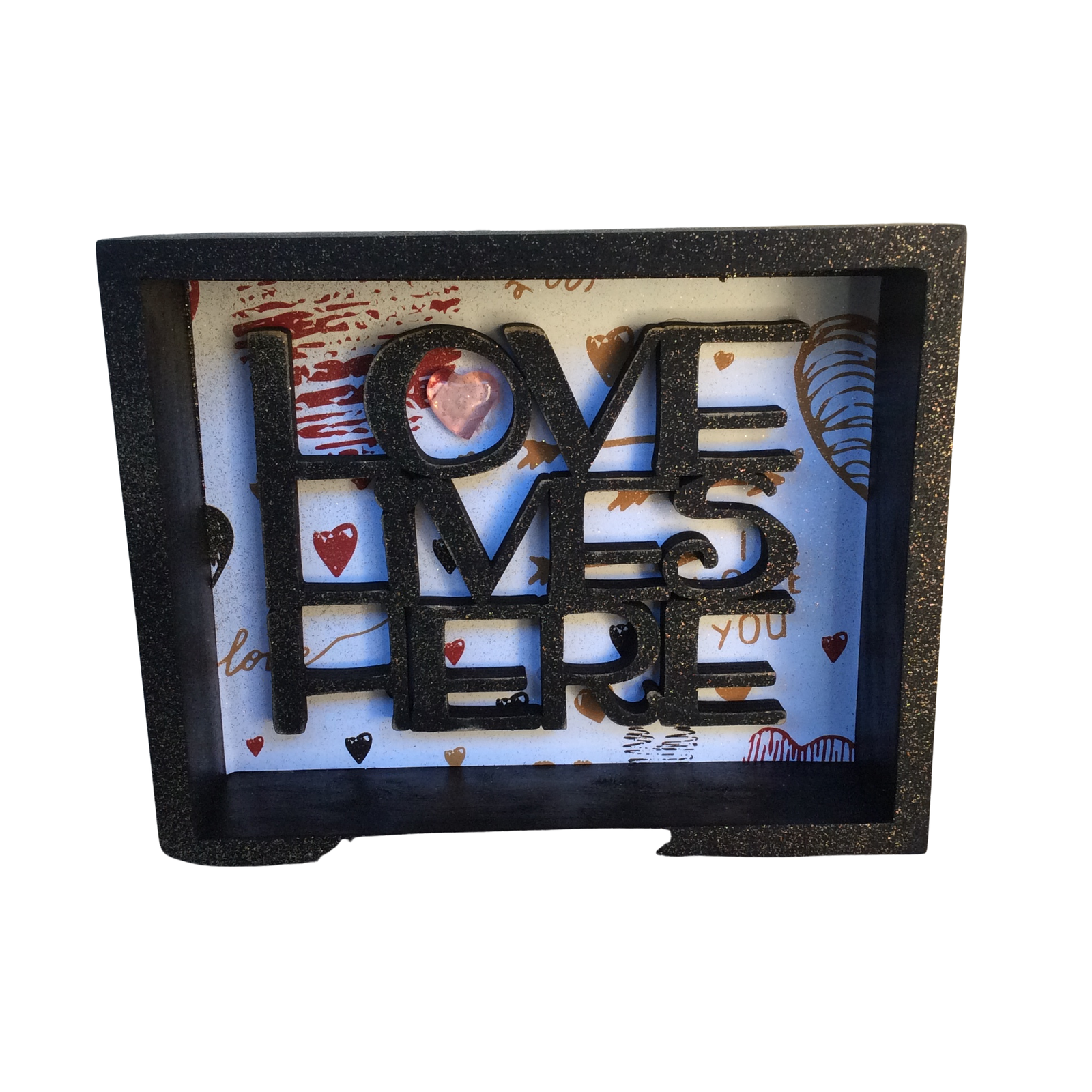 AGD Valentines Decor - Christian Love Lives Here Box Sign
