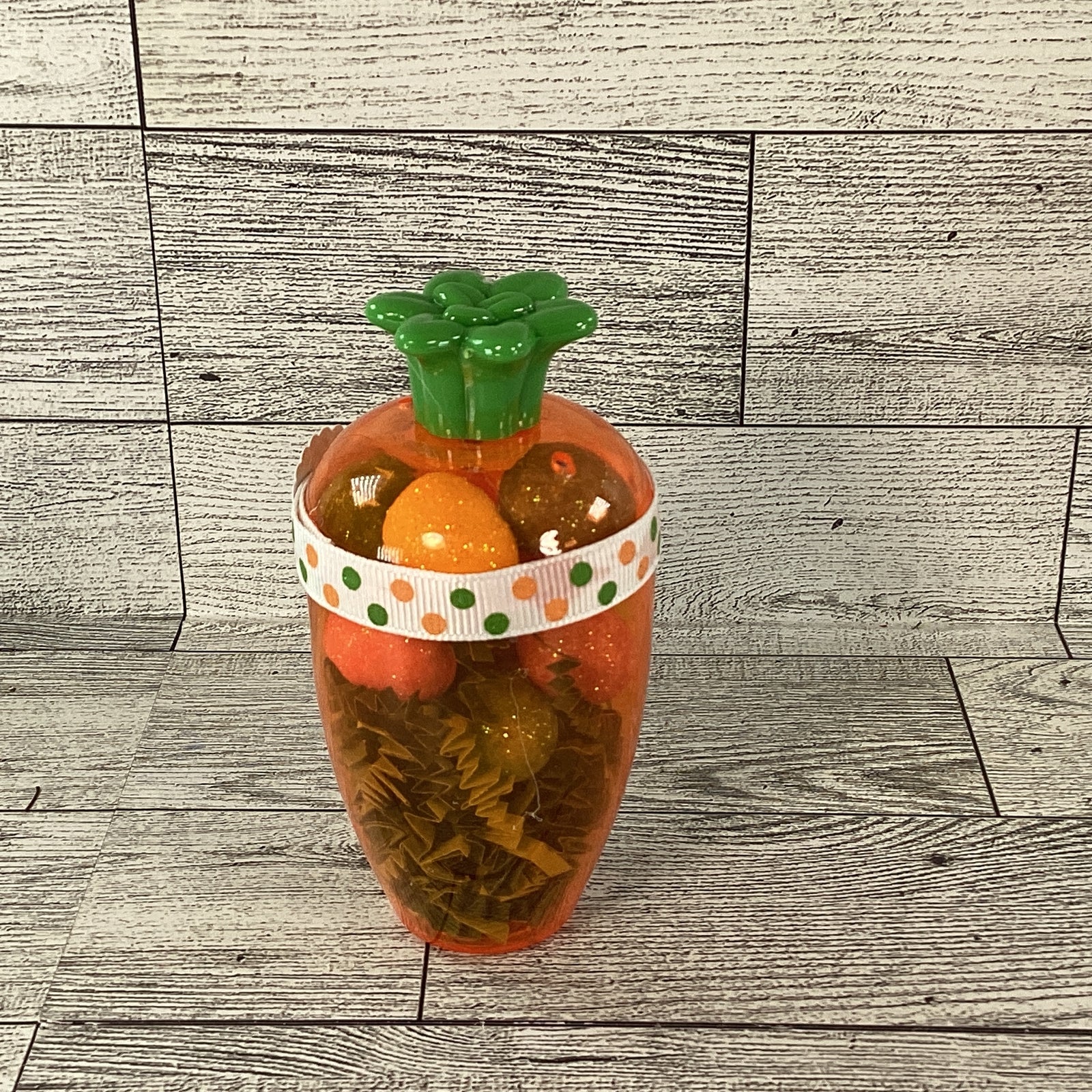 Easter Decor - Carrot Filled Fake Foam Eggs Shaker Sitter