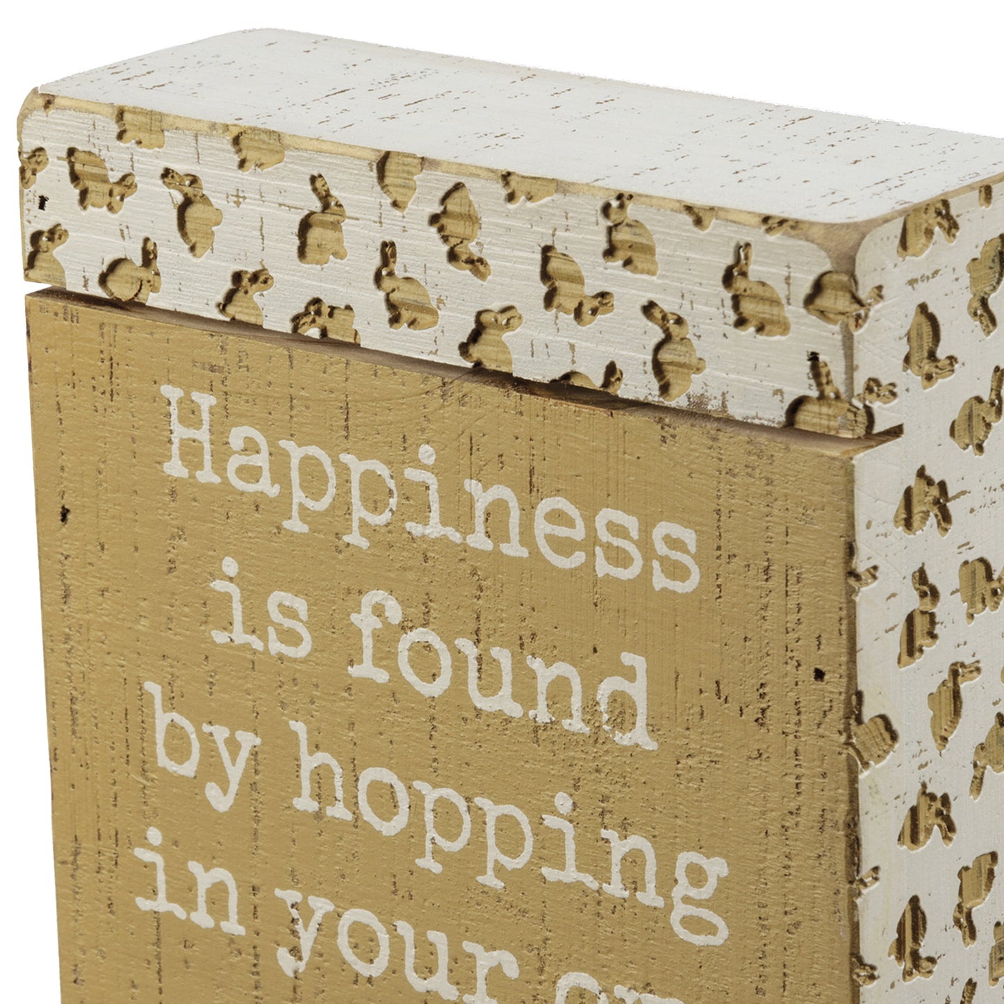 PBK Easter Decor - Hop Your Own Way Rabbit Debossed Box Sign