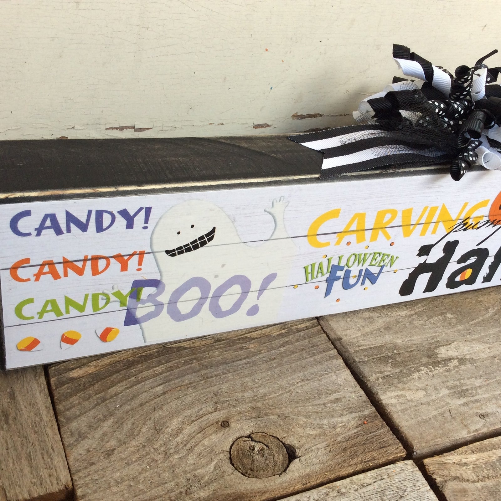 AGD Halloween Decor - Sentiments Collage Mantle Box Sign