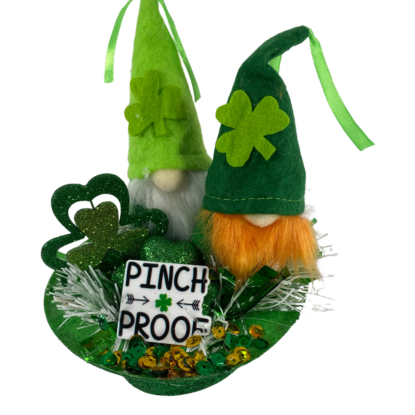 AGD St Patrick's Decor - Pinch Proof Gnomes Top-hat Mini Centerpiece