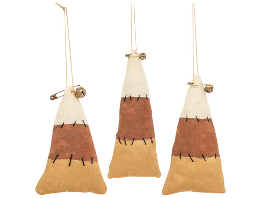 CWI Halloween Decor - Prim Stuffed Candy Corn Bowl Filler Ornaments 3pc