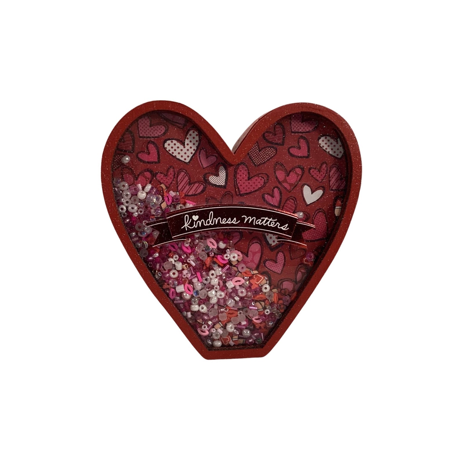 AGD  Valentines Decor - Heart Shaped XOXO Chunky Wood Shaker