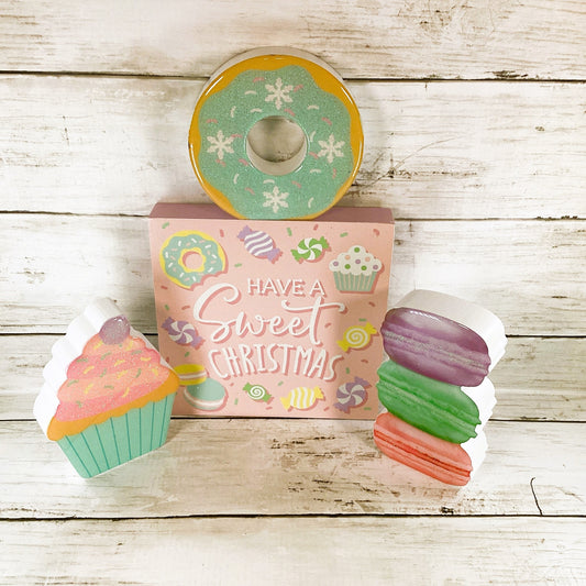 HL Christmas Decor - Pastel Wood Acrylic Sweet Pink Faux Food