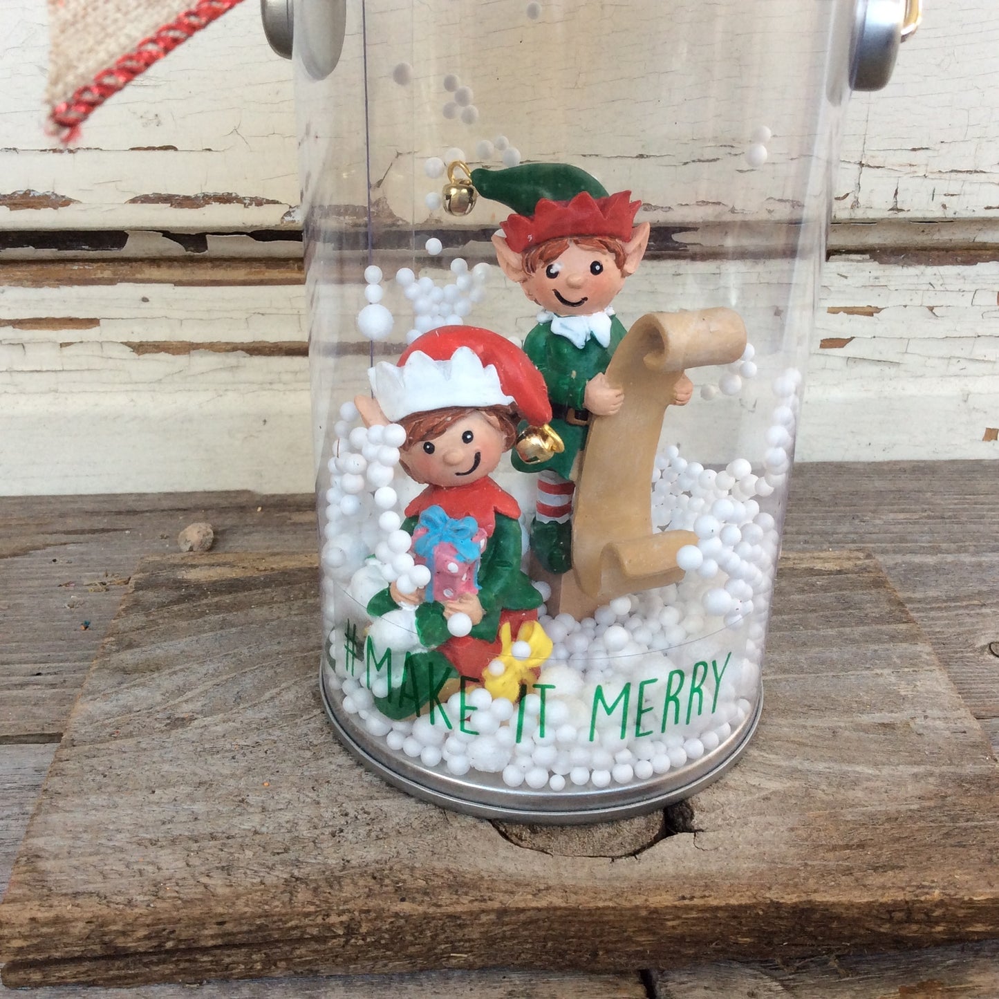AGD Christmas Decor – #Make It Merry Elf  Dome Pail Display