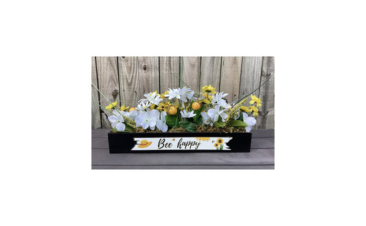 AGD Spring Decor -  Summer Bee Happy Honest Reversible Floral Display