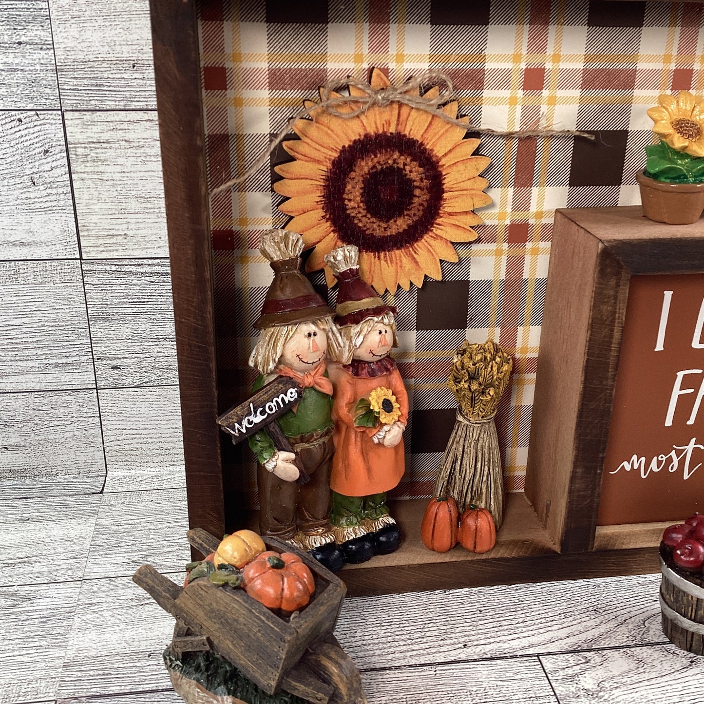 AGD Fall Decor - Harvest Figurines Love Fall Most Shadow Box Sign