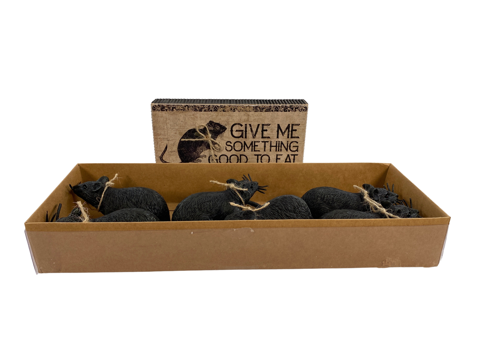 AGD Halloween Decor - Black Realistic Mice Good to Eat Sign 7pc Set