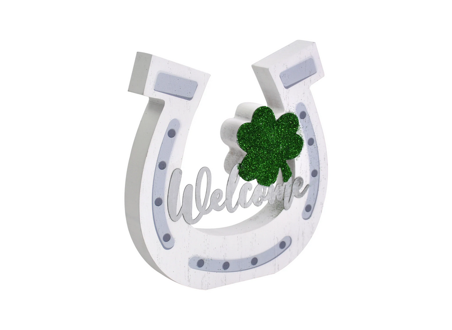 DT Saint Patrick's Supply - MDF Wood Welcome Lucky Horseshoe 2pc Set