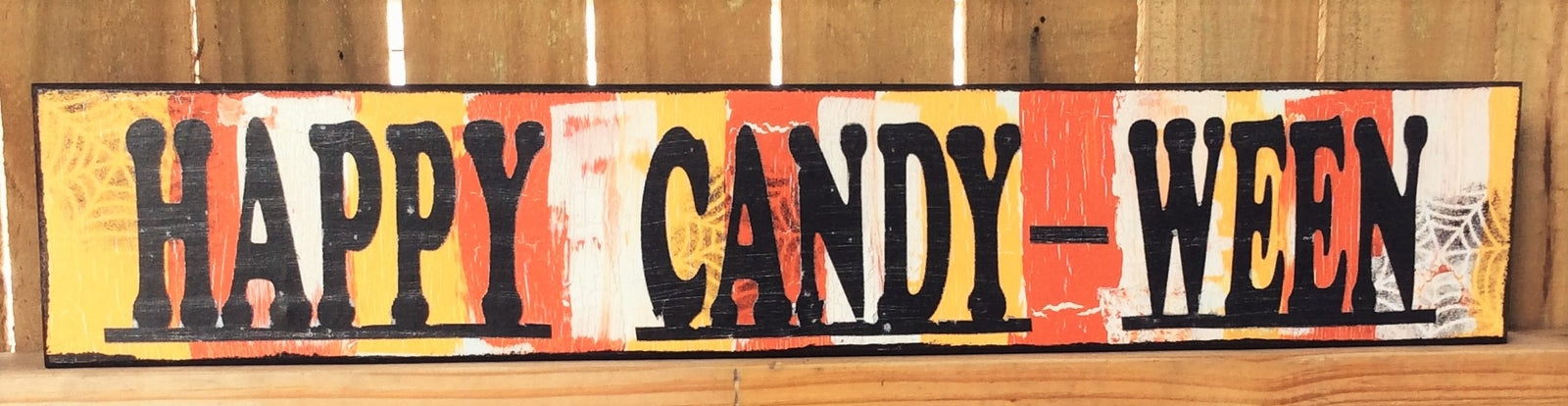 AG Designs Halloween Decor - Long Mantle Sign Happy Candy-Ween #82414