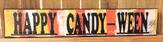 AG Designs Halloween Decor - Long Mantle Sign Happy Candy-Ween #82414