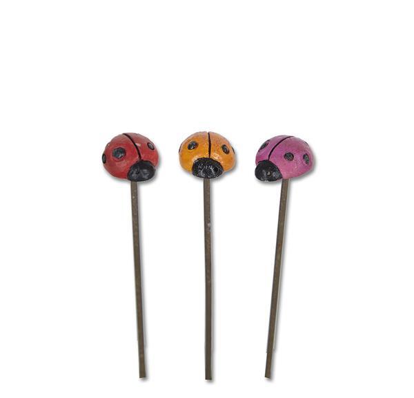 MW Studio M Fairy Garden Decor- Miniature Ladybug Picks 3pc
