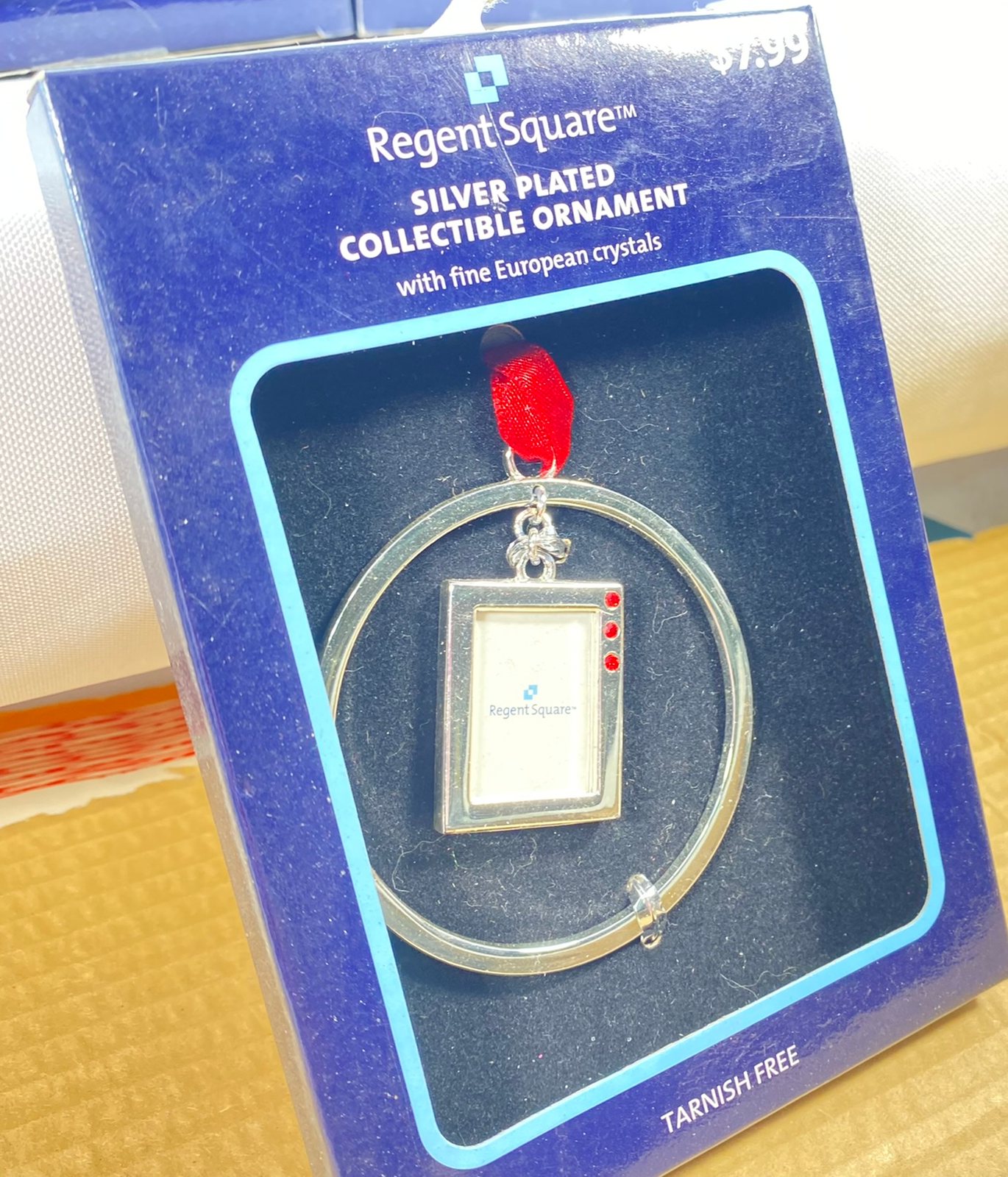 HL Christmas Decor - Tiny Frame Silver Plated Collectible Ornaments 4pc