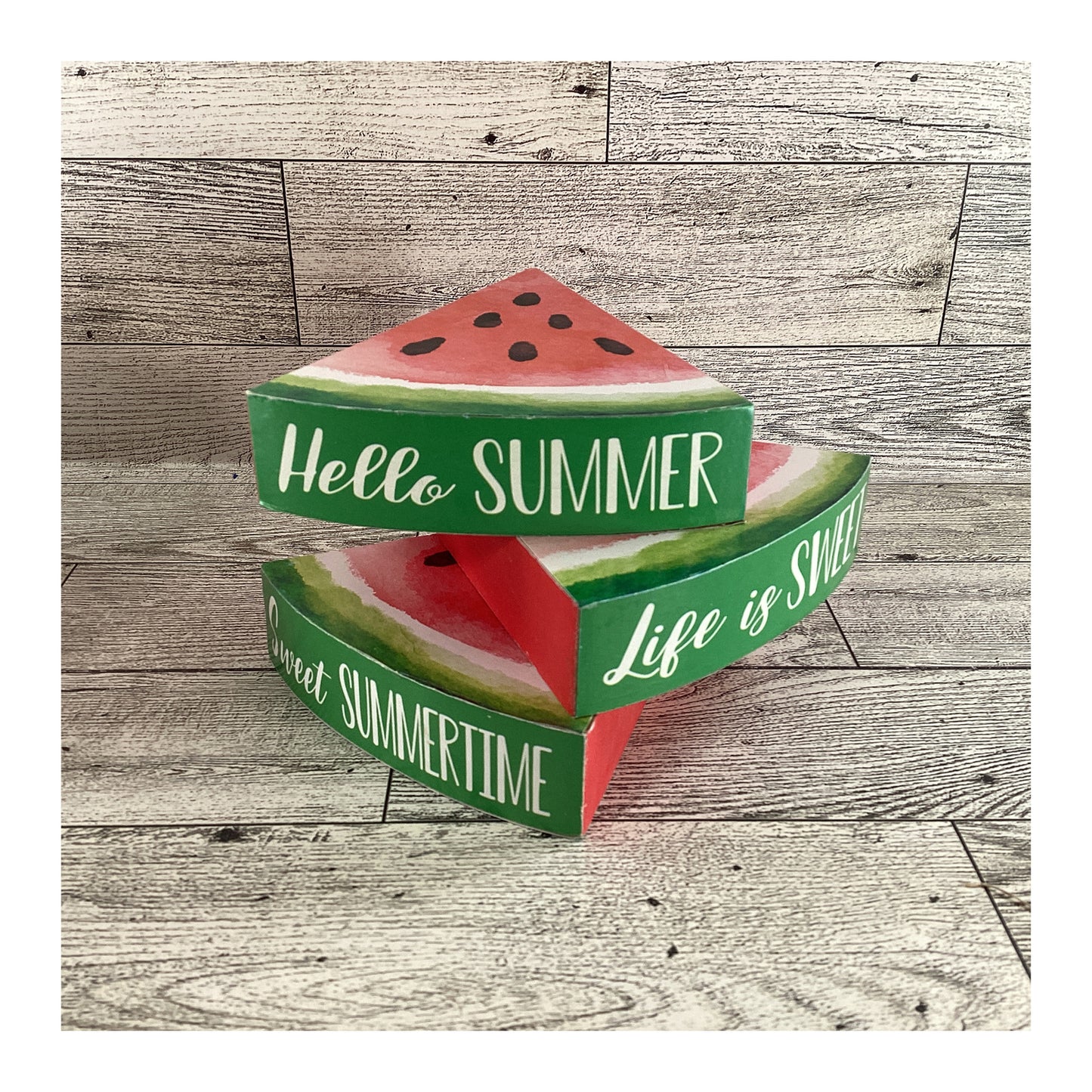 AGD Summer Decor - Watermelon Theme Tier Tray Decor 8pc Set