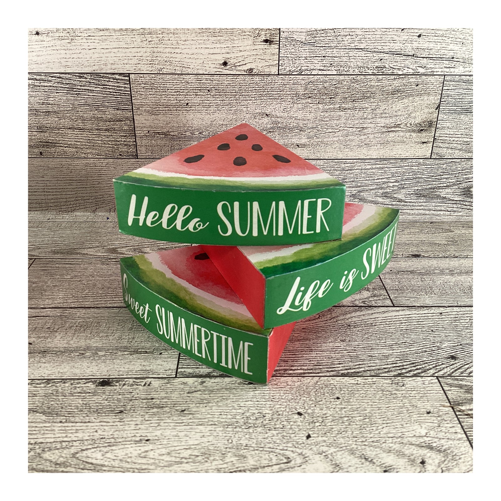 AGD Summer Decor - Watermelon Theme Tier Tray Decor 8pc Set