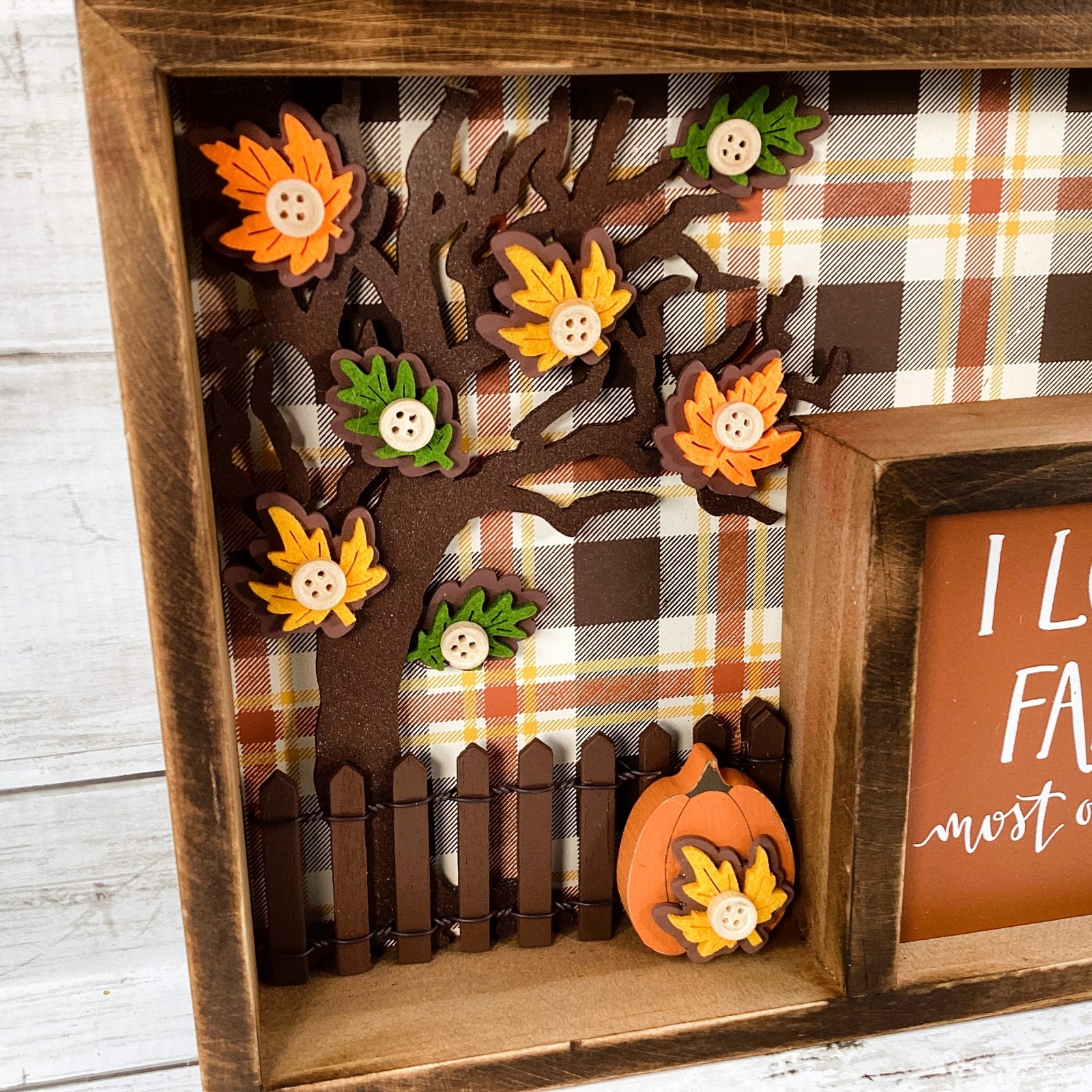 AGD Fall Decor - Love Fall Most Of All Inset Shadow Diorama Box Sign
