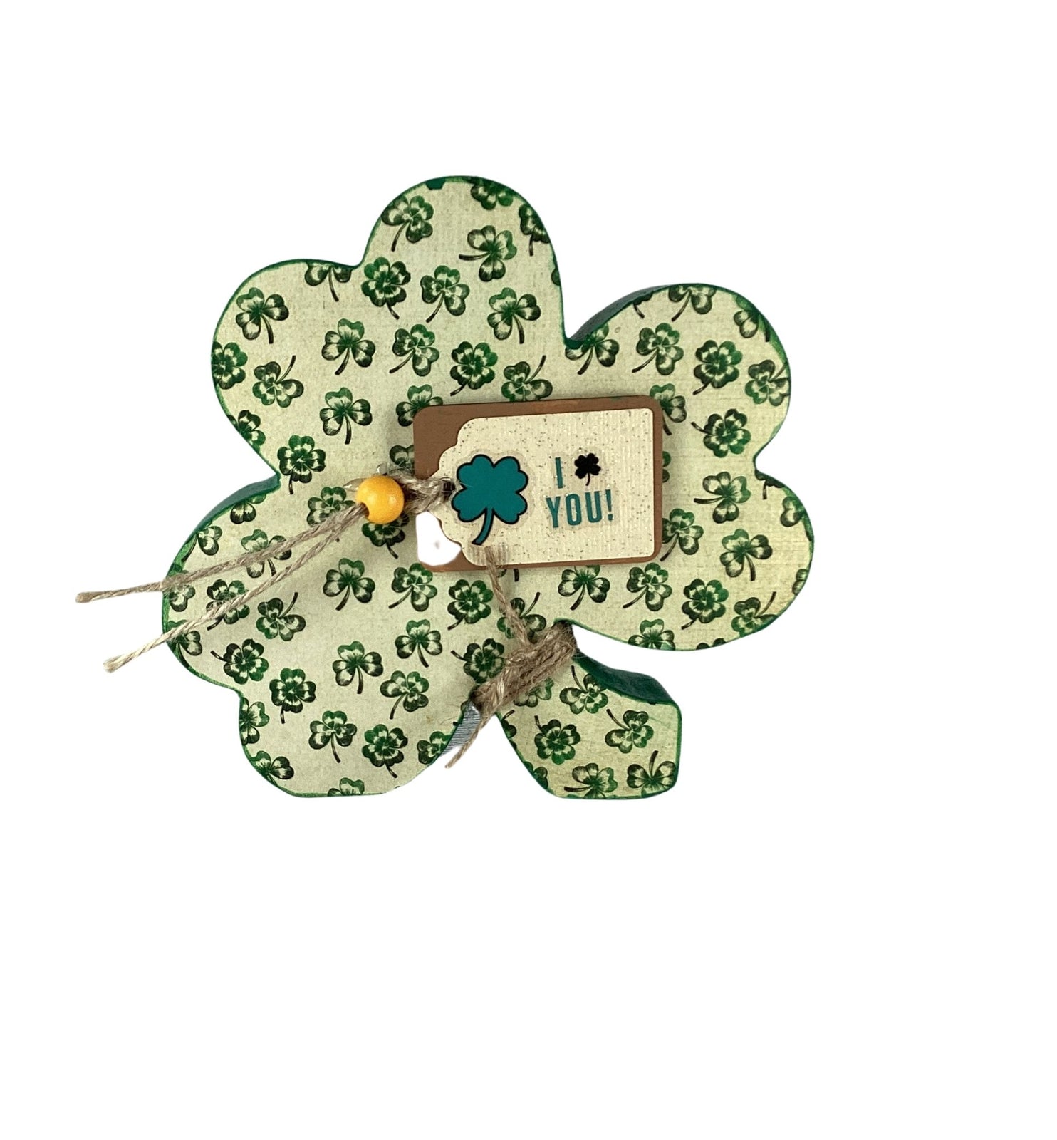 AGD Saint Patrick Decor - Chunky Wood Shamrock Sitter 3pc Set