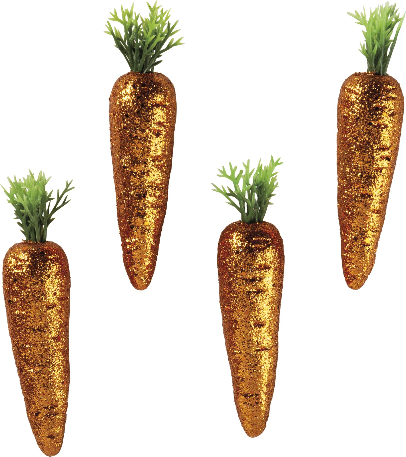 PBK Easter Decor - Glitter Carrot Ornaments 4pc Set