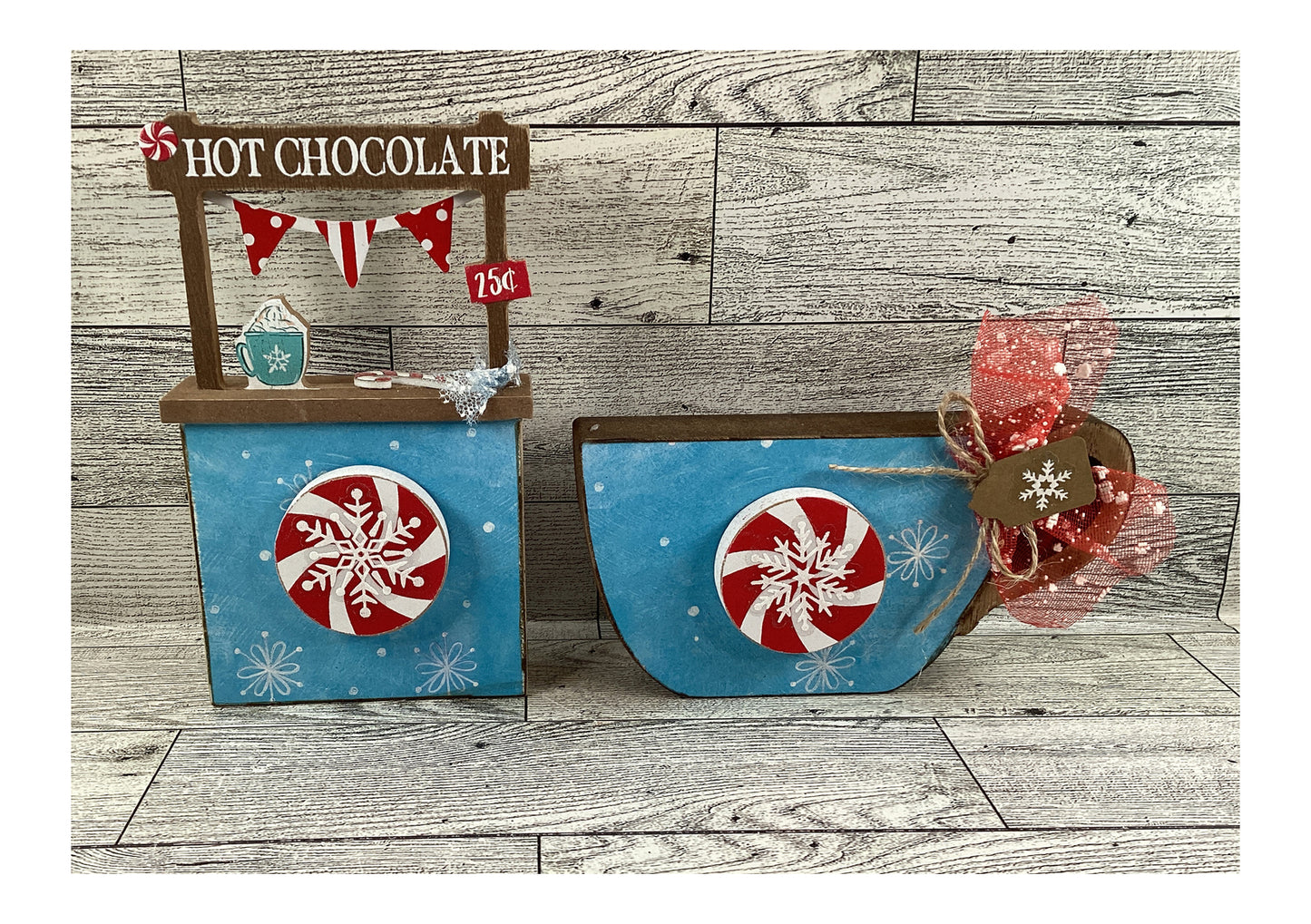 AGD Christmas Decor - Hot Chocolate Booth Tier Tray 4pc Set