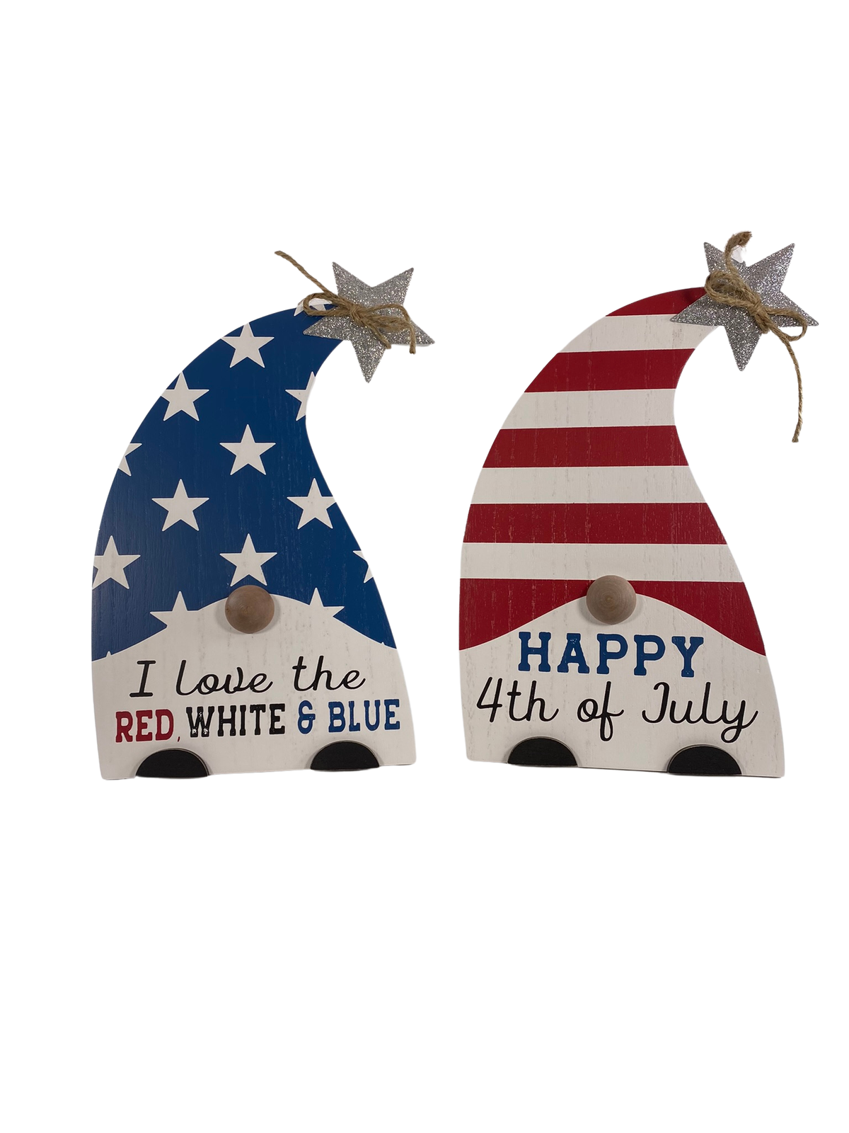 AGD Patriotic Decor - Land I Love July 4th Gnome Easel back Signs 2pc