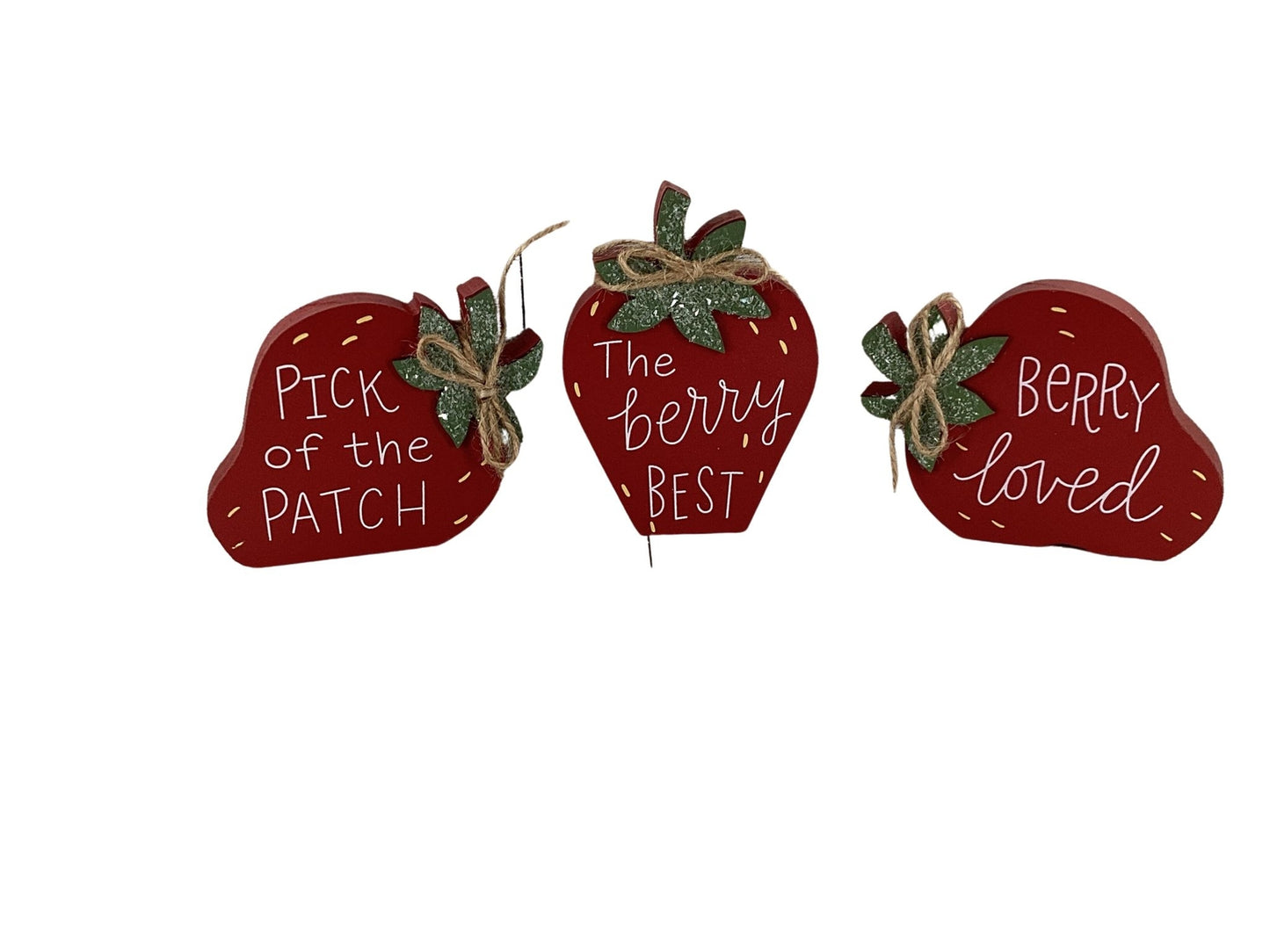 AGD Spring Decor - Summer Strawberry Theme Tier Tray Decor 4pc Set