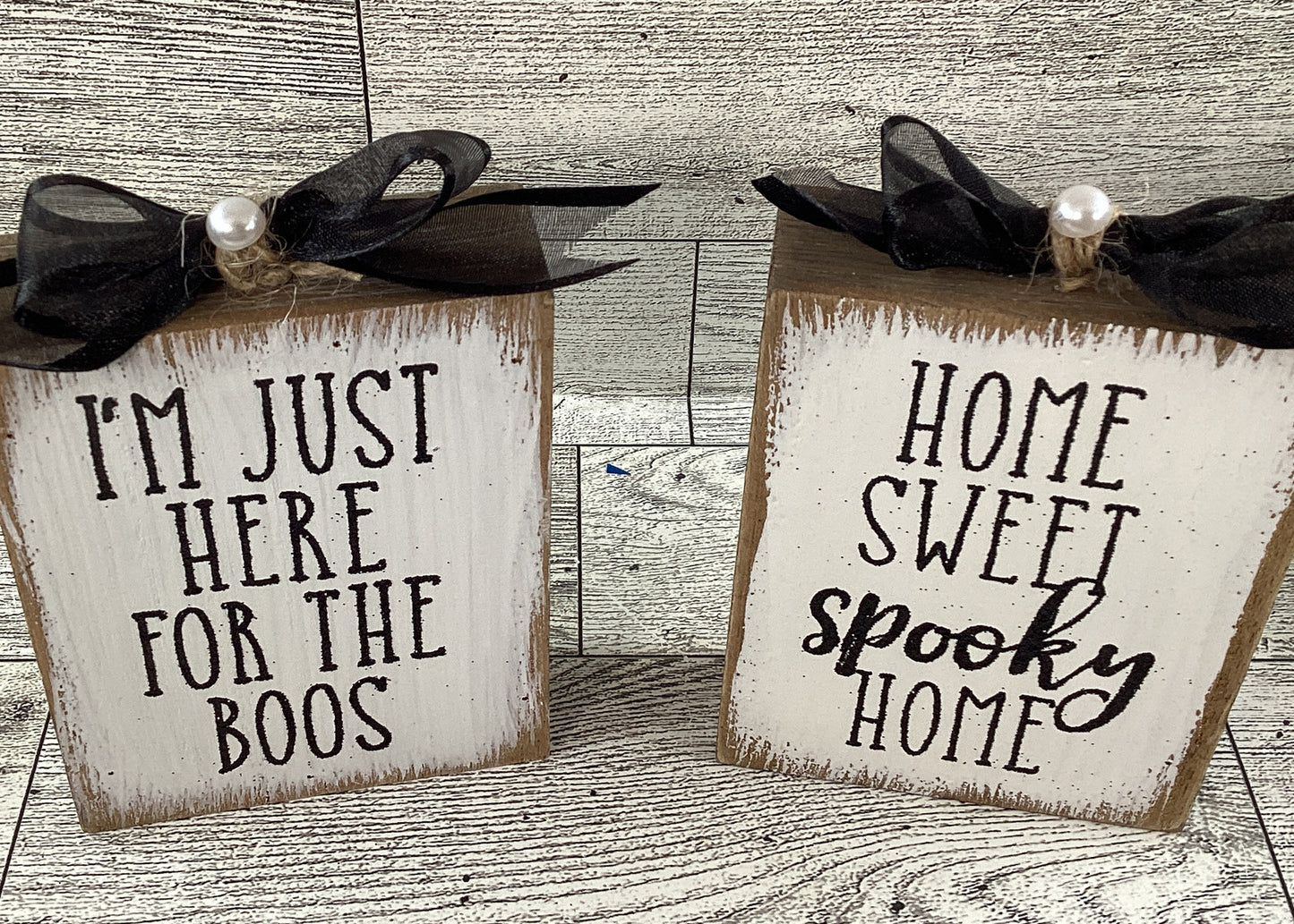 AGD Halloween Decor - Black Ghosts Sweet Home Houses Tier Tray 4pc