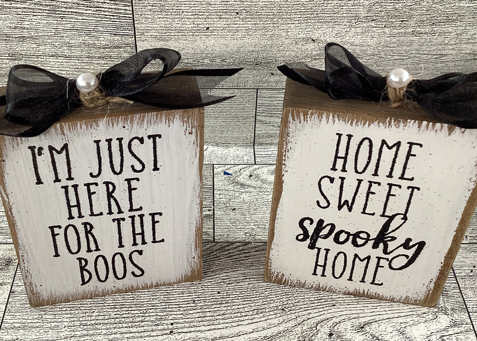 AGD Halloween Decor - Black Ghosts Sweet Home Houses Tier Tray 4pc