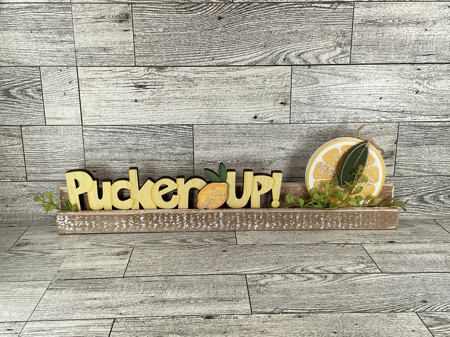 AGD  Spring Decor -Summer Lemon Pucker Up Letter Board Tabletop
