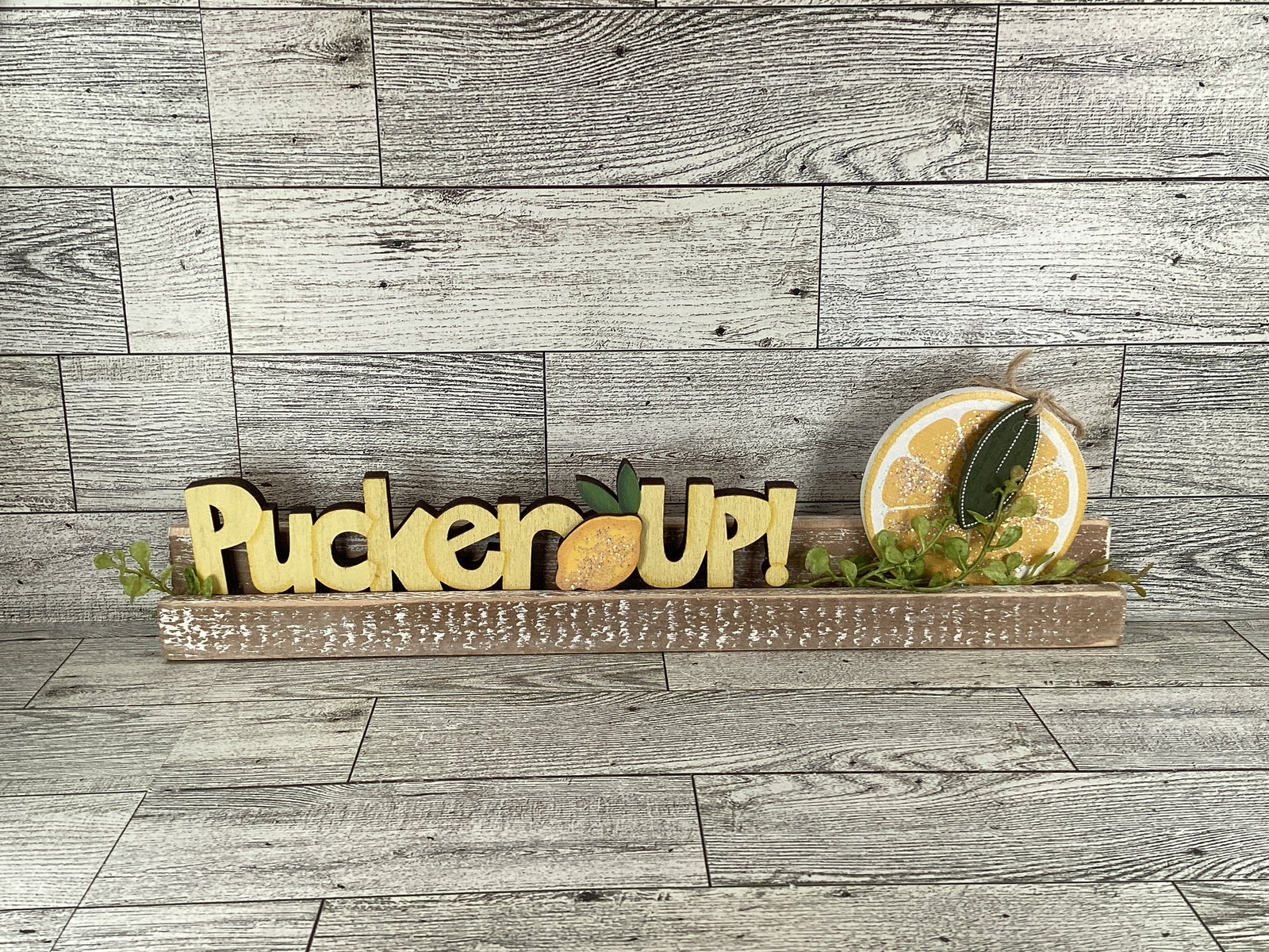 AGD  Spring Decor -Summer Lemon Pucker Up Letter Board Tabletop