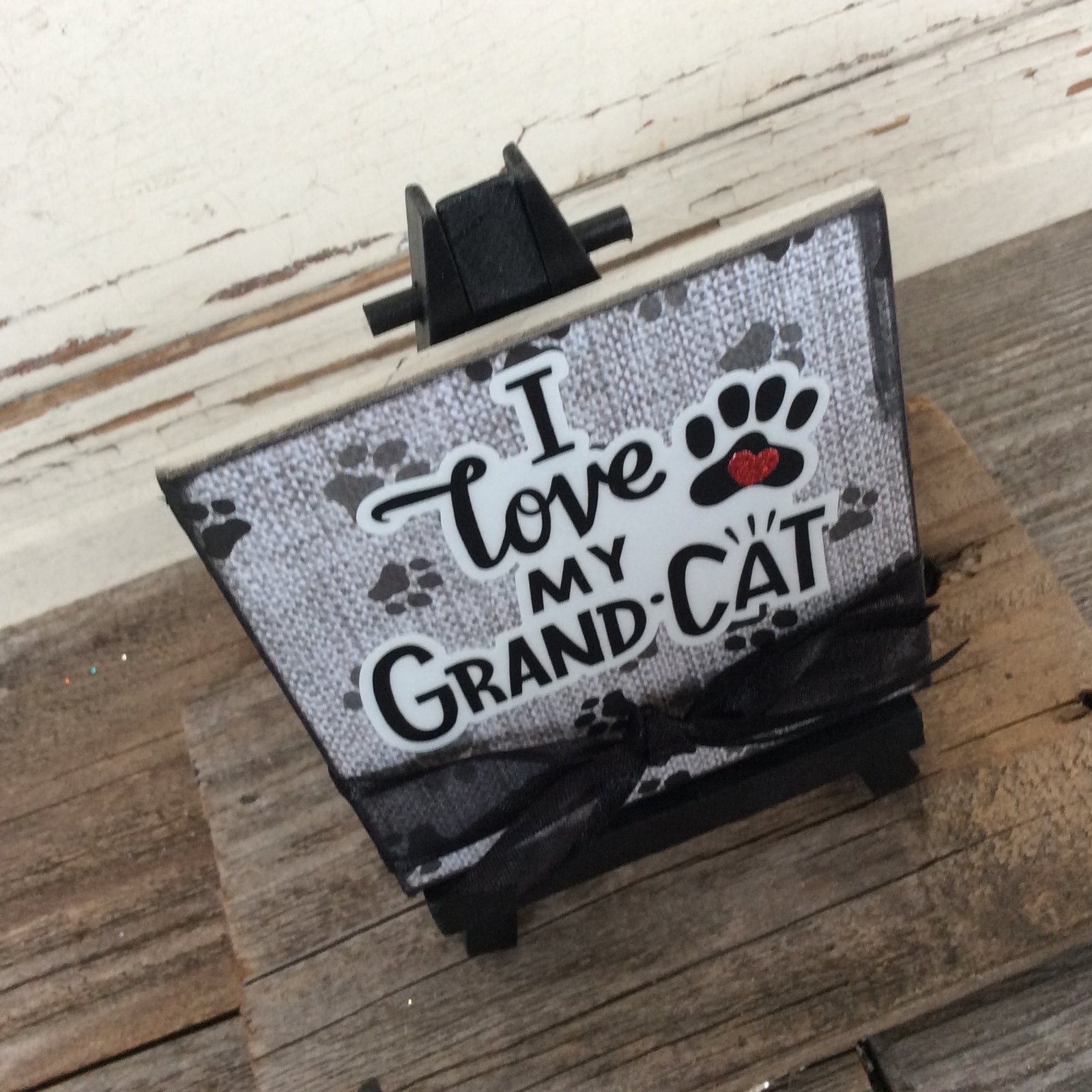 AGD Pet Gift - I Love My Grand Cat Easel Display