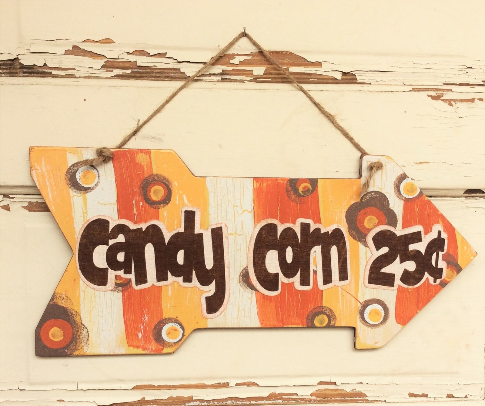 AG Designs Halloween Decor - Arrow Plaque Candy Corn 25 cents #82434