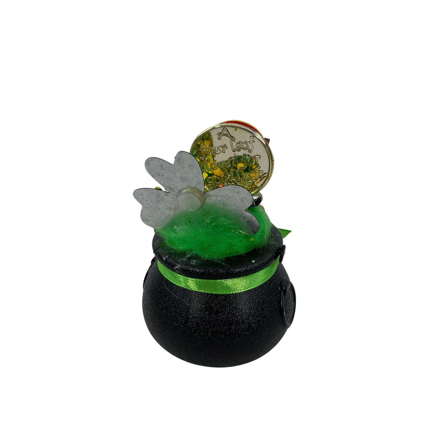 AGD St Patrick's Decor - Miniature Leprechaun Black Pot Of Gold Display