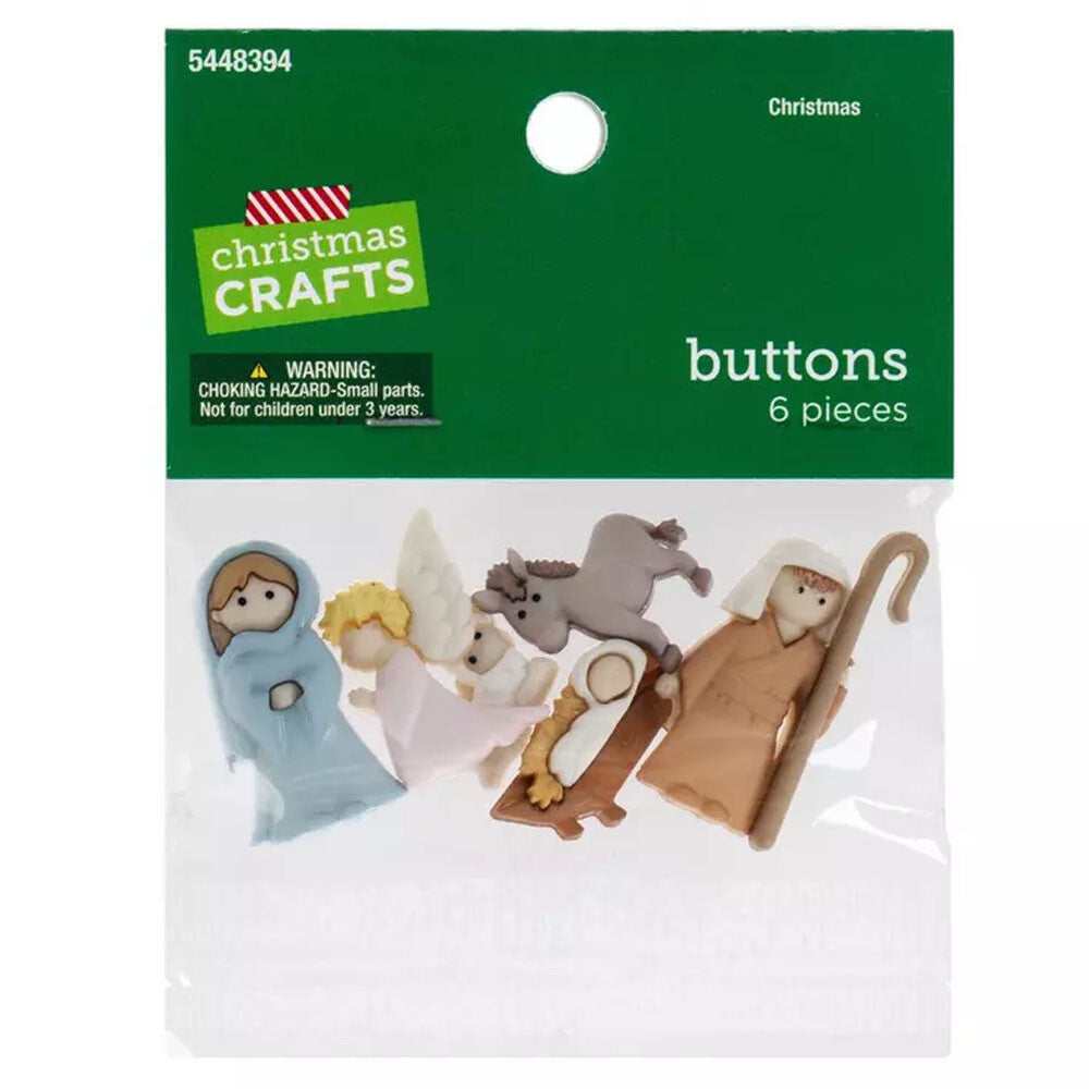 HL  Christmas Craft Supply - Nativity Button Embellishments 6pc