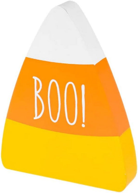 Collins Halloween Decor - Candy Corn Boo Chunky Shelf Sitter