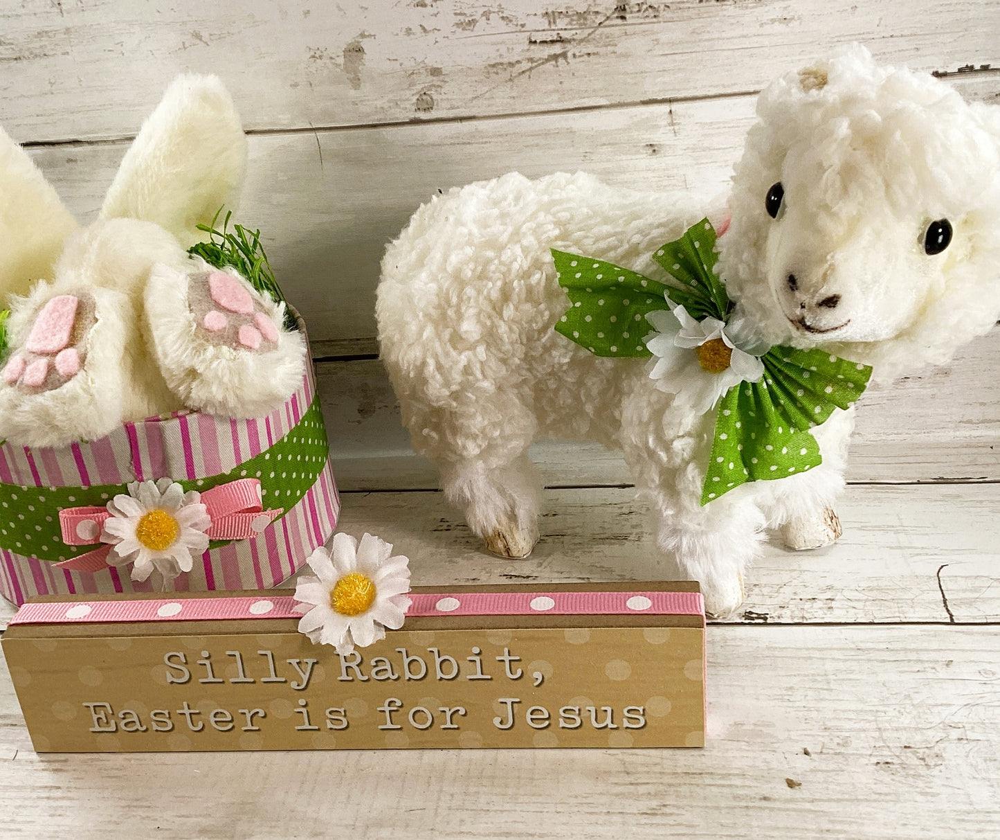 AGD Easter Decor - Silly Bunny About the Lamb Display 3pc Set