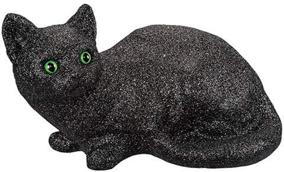 Darice Halloween Decor - Black Lying Cat Tabletop Display