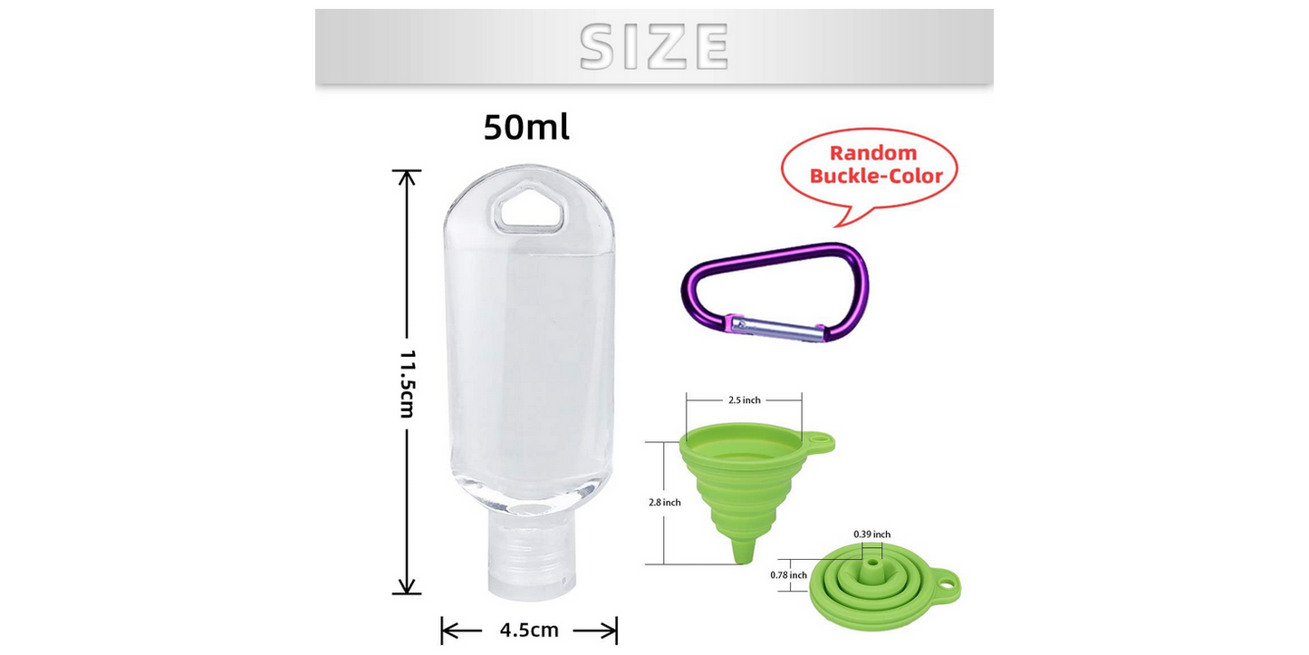 Travel Plastic Clear Keychain Refillable Bottle 10pc