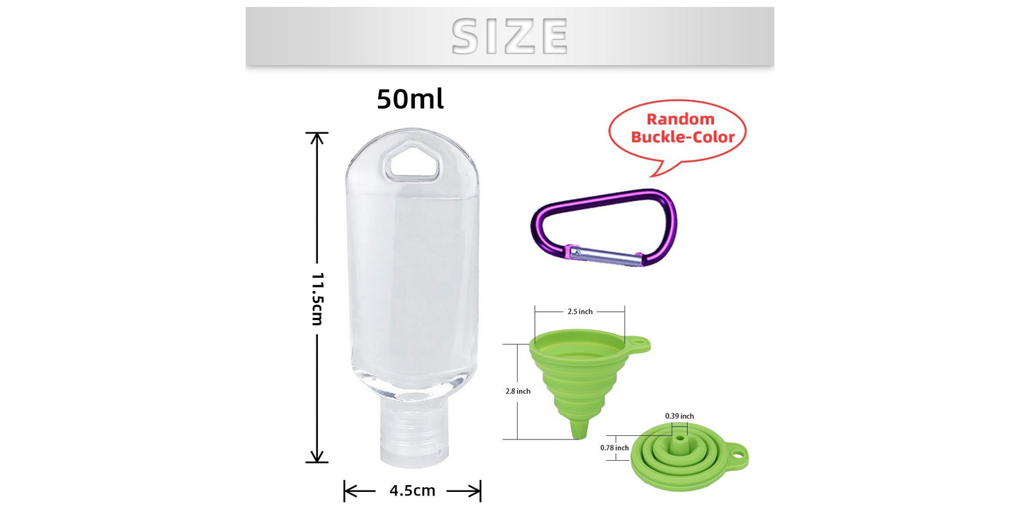 Travel Plastic Clear Keychain Refillable Bottle 10pc