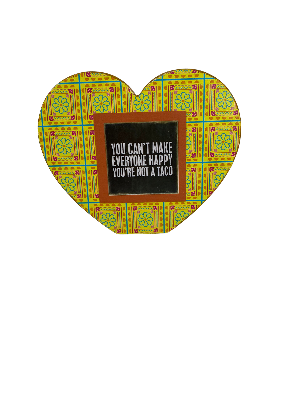 AGD Cinco De Mayo Decor - I Love Taco Double-Sided Chunky Heart Sitter