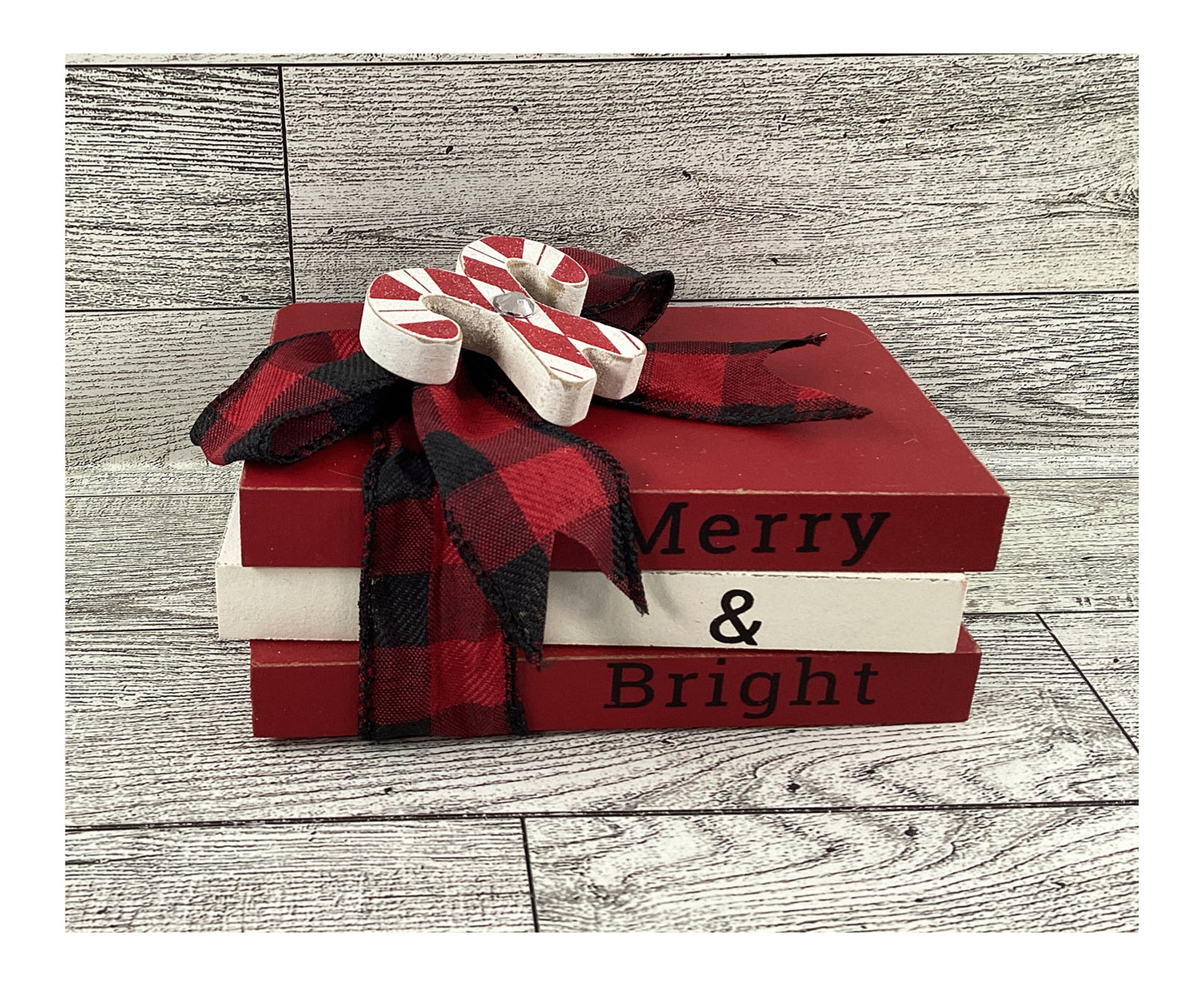 AGD Christmas Decor - Merry Bright Candy Cane Tier Tray Display 4pc Set