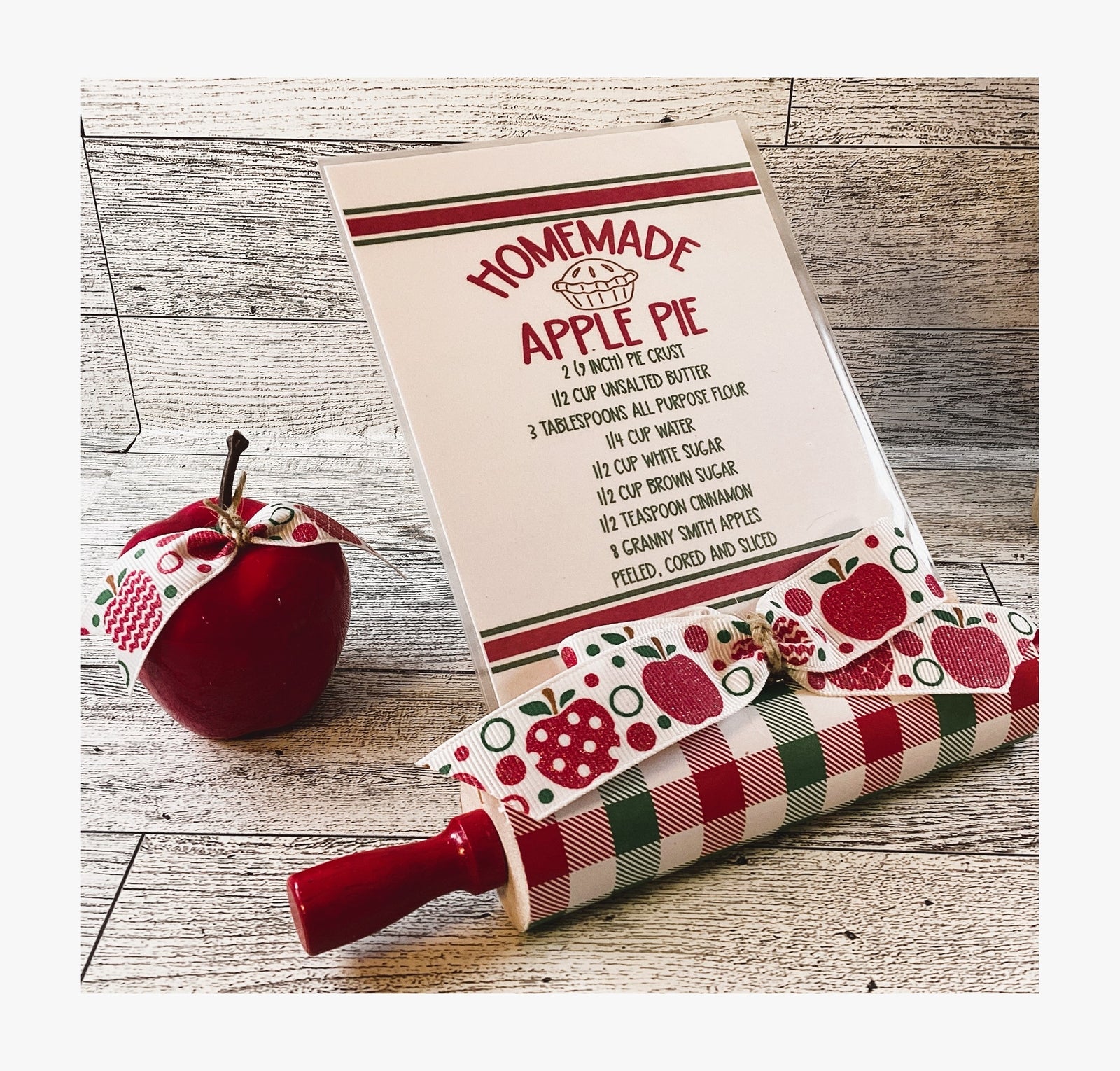 AGD Fall Decor - Harvest Apple Booth Ladder Pie Recipe Card Tier Tray 4pc Set