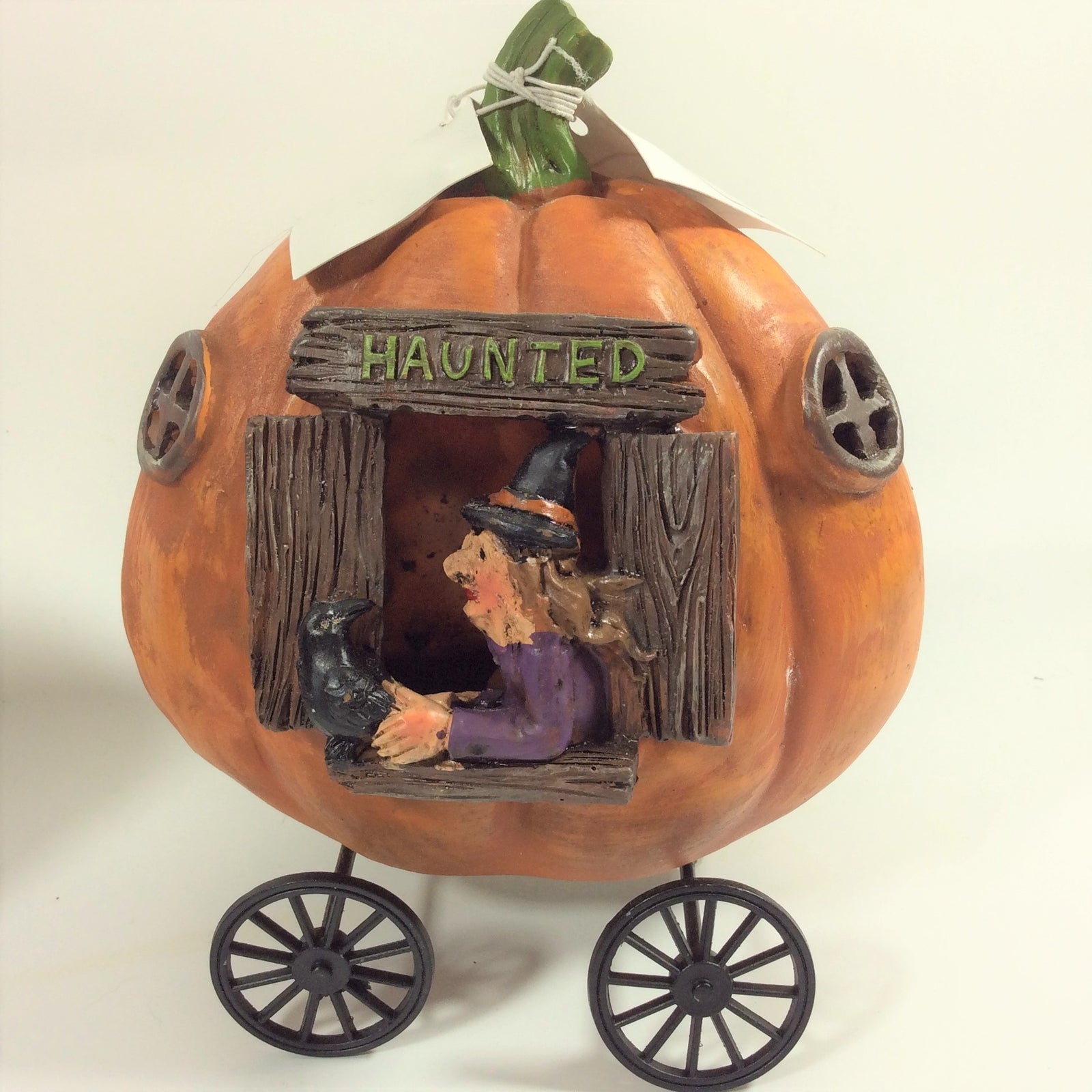 Youngs Halloween Decor - Resin Pumpkin Train 2pc Set