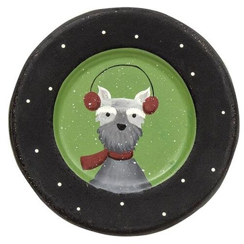 CWI Christmas Decor - Prim Dogs in Santa Hats Winter Wear 4pc Set